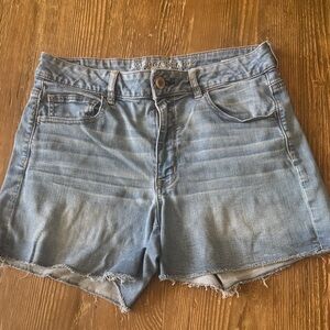 American Eagle Outfitters super stretch hi rise shortie distressed Denim Shorts